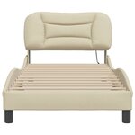vidaXL Cadre de lit avec LED sans matelas Hvar crème 80x200 cm tissu