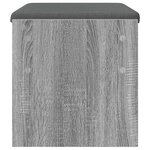 vidaXL Banc d'entrée avec coussin Gris Sonoma 63 x 38 x 40 cm