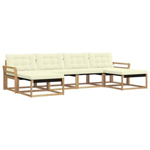 vidaXL Ensemble de canapés d'extérieur 6 Pièces Blanc et crème