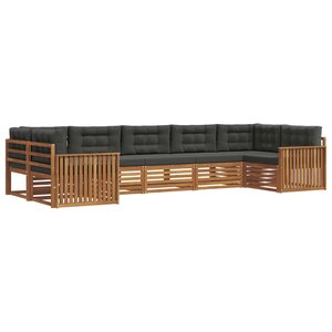 vidaXL Ensemble de canapés d'extérieur 7 pc Naturel et Anthracite