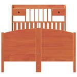 vidaXL Lit bibliothèque sans matelas cire marron 135x190 cm pin massif