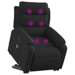 vidaXL Fauteuil inclinable de massage électrique Noir Tissu