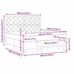 vidaXL Lit à Ressort avec Matelas & Banc Marron Foncé 180x200 cm Tissu