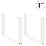 vidaXL Pieds de table basse en U 2 pièces Blanc 60 x (42-43) cm Acier