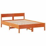 vidaXL Lit bibliothèque sans matelas cire marron 140x190 cm pin massif