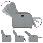 vidaXL Fauteuil inclinable électrique gris clair tissu