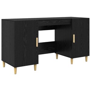 vidaXL Bureau avec porte Chêne noir 140 x 50 x 75 cm Bois d'ingénierie