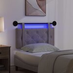 vidaXL Tête de lit suspendue Avec lumière LED Gris PU antique