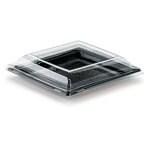 Lot de 50: Assiette plastique carrée noir 185 mm Quadripack