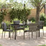vidaXL Ensemble de salle à manger pour jardin 5 Pièces Gris Poly rotin