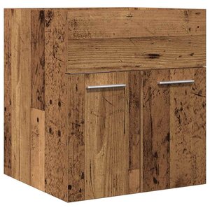 vidaXL Meuble lavabo de salle de bain vieux bois bois d'ingénierie