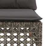 vidaXL Canapé d'angle de jardin avec coussins gris résine tressée