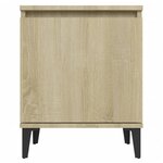 vidaXL Tables de chevet avec pieds en métal chêne sonoma 40x30x50 cm