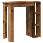 vidaXL Table de bar avec étagère vieux bois bois d'ingénierie
