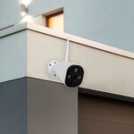 Smartwares ensemble caméra de surveillance sans fil 3x3x13 5 cm blanc
