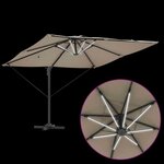 vidaXL Parasol Taupe 286 x 285 x 270 cm Aluminium