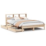 vidaXL Lit bibliothèque sans matelas 160x200 cm bois massif de pin