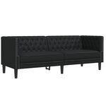 vidaXL Ensemble de canapé Chesterfield 2 Pièces noir similicuir