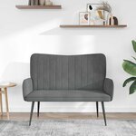 vidaXL Sofa 2 places Gris foncé 115 x 61 x 87 cm Velours