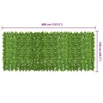 vidaXL Écran de balcon avec feuilles vert 400x150 cm