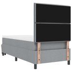vidaXL Lit à ressort avec matelas et banc gris clair 90x190 cm tissu