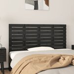 vidaXL Tête de lit murale Noir 126x3x63 cm Bois massif de pin