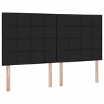 vidaXL Lit de Rangement avec tête de lit Noir 180 x 200 cm Tissu