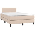 vidaXL Sommier à lattes de lit matelas cappuccino 120x190cm similicuir