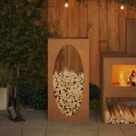 VidaXL Étagère à bois 50x23x100 cm acier résistant aux intempéries