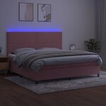 vidaXL Sommier à lattes de lit matelas et LED Rose 200x200 cm Velours