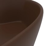 vidaXL Lavabo avec trop-plein Marron foncé mat 36x13 cm Céramique