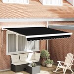 vidaXL Auvent Rétractable Noir 350 x 250 cm Tissu  Métal