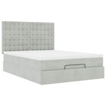 vidaXL Cadre de lit ottoman et matelas gris clair 140x190 velours