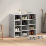 vidaXL Cabinet à chaussures avec étagère Gris béton 77 5 x 30 x 67 cm
