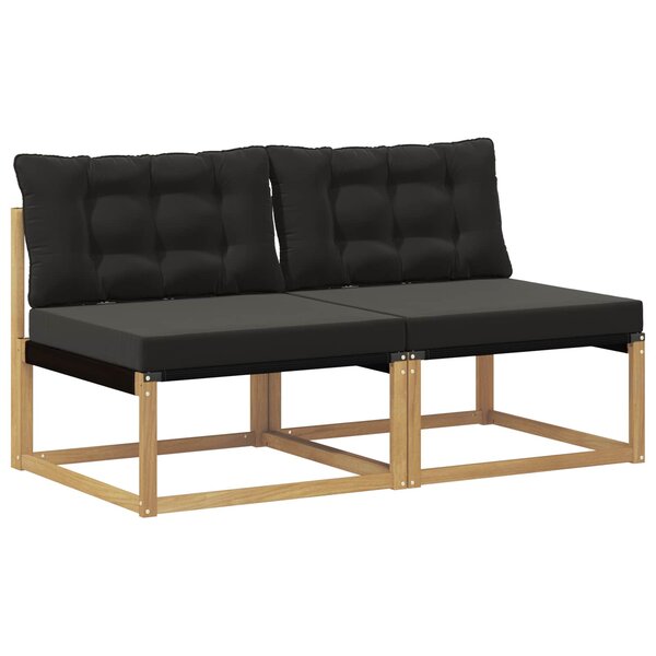 vidaXL Sofa de milieu extérieur Bois d'acacia massif et Textilène