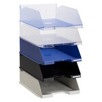 Corbeille à courrier maxi format exacompta cristal - lot de 4