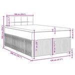 vidaXL Sommier à lattes de lit et matelas Gris foncé 120x200cm Velours