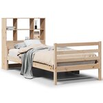 vidaXL Lit bibliothèque sans matelas 90x200 cm bois de pin massif