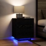 vidaXL Cabinet de chevet avec tiroir 2 Pièces Chêne noir