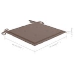 vidaXL Ensemble à manger d'extérieur pliable avec coussin 3 Pièces Teck