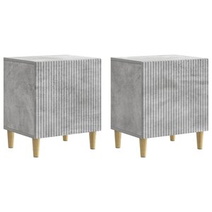 vidaXL Cabinet de chevet 2 Pièces Gris béton 43 x 34 5 x 50 cm
