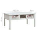 Vidaxl table basse blanc 99 5 x 60 x 48 cm bois