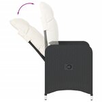 vidaXL Chaises inclinables de jardin lot de 2 et coussins noir rotin