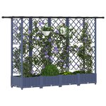 vidaXL Lit Élevé avec Treillis et Toit Gris 202 5 x 40 x 123 cm PP