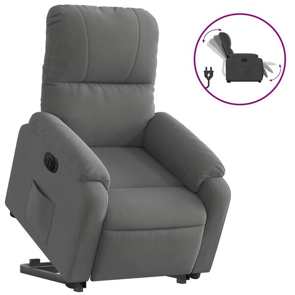 vidaXL Fauteuil inclinable électrique gris foncé tissu microfibre