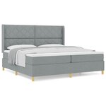 vidaXL Lit à Ressorts avec matelas Gris clair 200 x 200 cm tissu