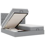 VidaXL Cadre de lit ottoman et matelas gris clair 200x200cm tissu