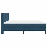 vidaXL Cadre de lit avec matelas Bleu 200 x 200 cm Velours