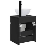 vidaXL Meuble de lavabo mural Noir 39 x 35 x 63 cm Bois d'ingénierie