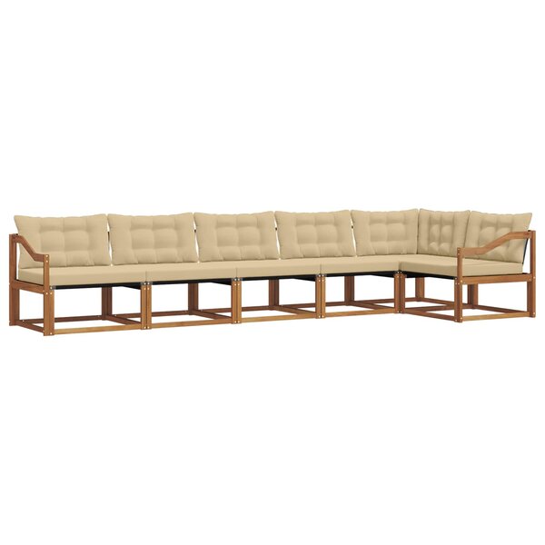 vidaXL Ensemble de canapés d'extérieur 6 Pièces Naturel et Beige